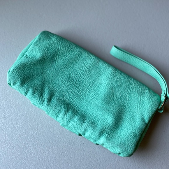 Teal Clutch with Wrist Strap - Picture 3 of 3